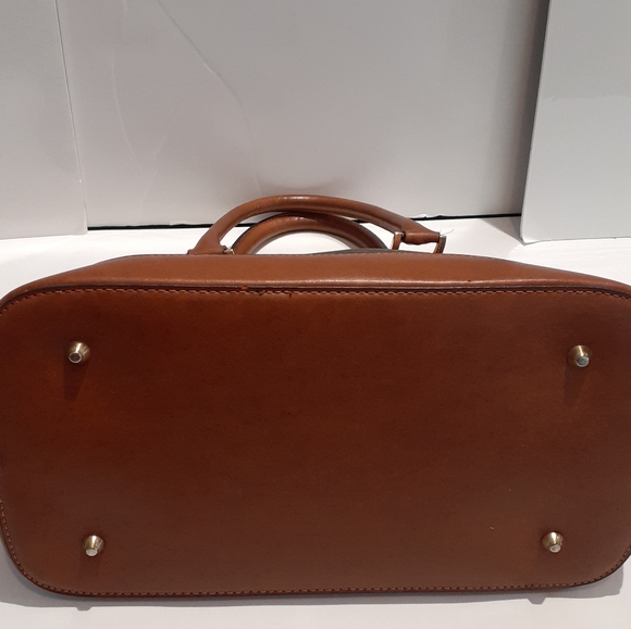 Coated Canvas Brown Handbag W/ Designer Print - Picture 4 of 7